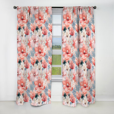 Motif tropical bord de mer - Rideau floral - Rideau occultant - 1 panneau