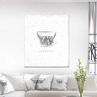 Espresso cup-blanc-impression d’art textuel Food