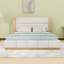 Lit plateforme tapissier élégant avec tête de lit en tissu d'ameublement doux-1308891376-1308891378