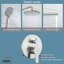 Robinet de baignoire et de douche à pression équilibrée avec valve brute, garniture et inverseur-62488650