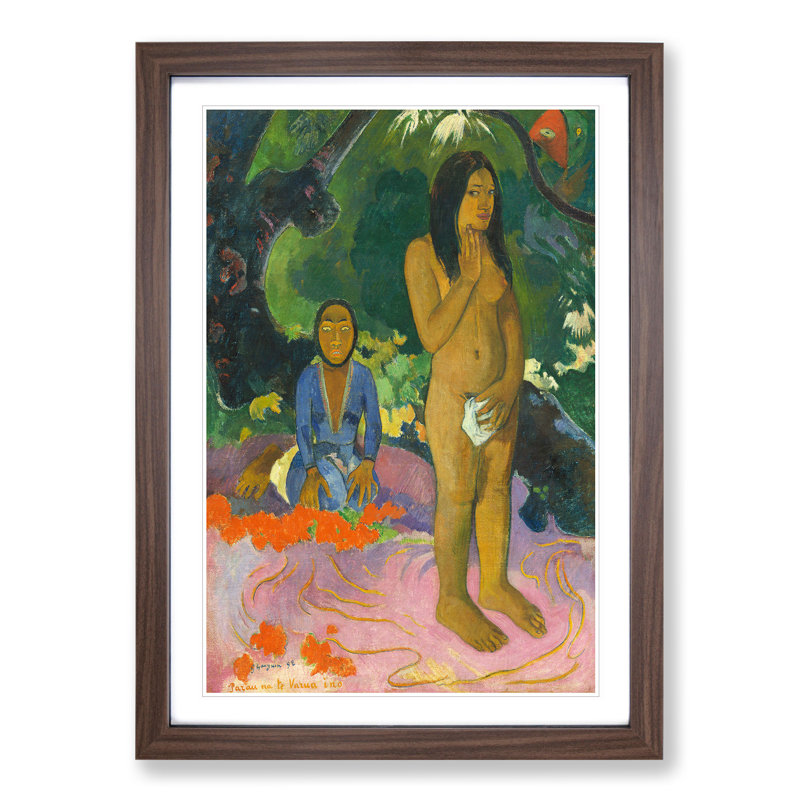 Words of the Devil by Paul Gauguin - Picture Frame Painting, 36cm H x 27cm W x 2cm D, Walnut Framed