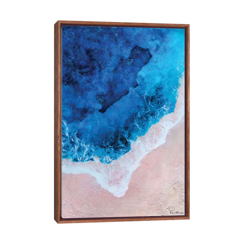 Oasis par Vinn Wong - reproduction d'art sur toile, H 48 po x l 32 po x P 1,5 po, Toile avec cadre en bois brun classique