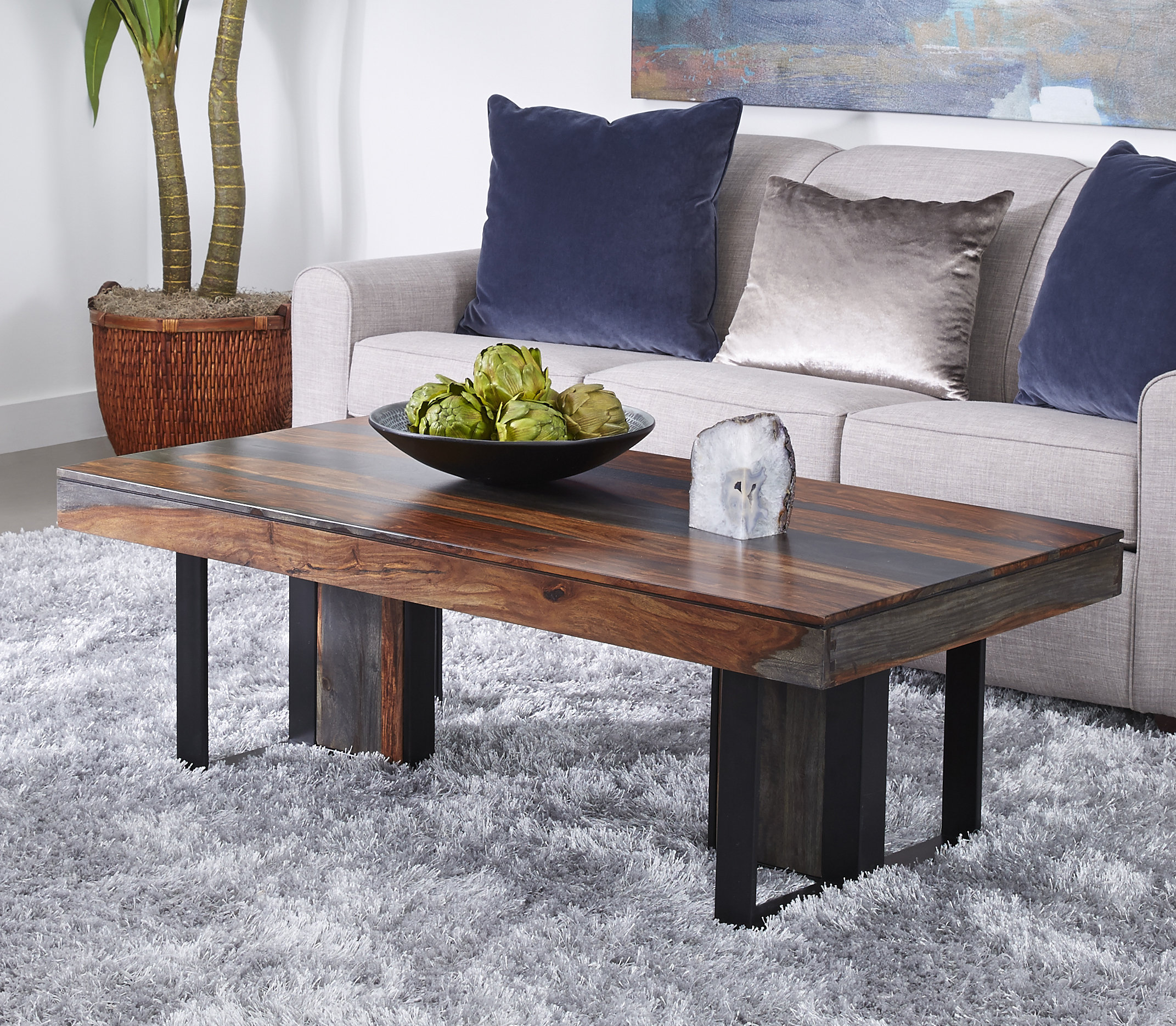 Coffee Table Tropical Hardwood, Live Edge Coffee Table, Wood Coffee Table,  Walnut Coffee Table, Modern Coffee Table With U Shaped Legs 