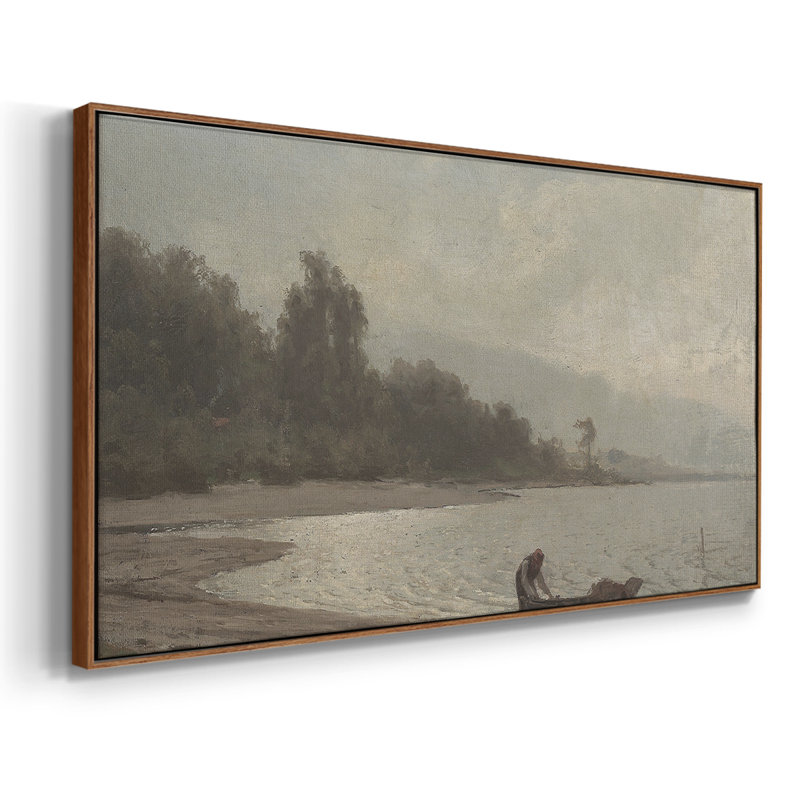 Série paysage - MLVII - Toile tendue avec châssis encadré - Prêt à être accroché, Noyer, H 17 po x l 33 po