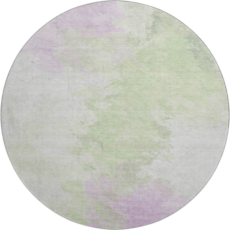 Premium Machine Washable Slesnick AMF1675 Abstract Rug, Round 8'