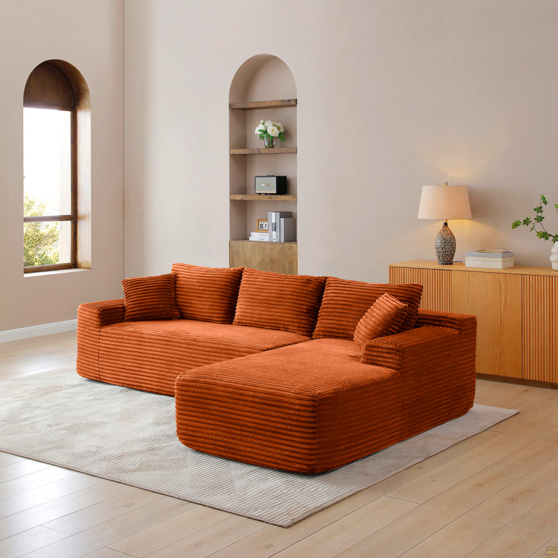 Canapé modulaire 105 po, canapé modulaire Cloud avec assise profonde, canapé modulaire en L avec méridienne, fauteuils rembourrés