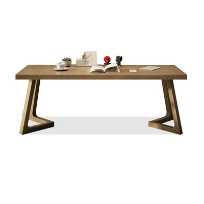 Bureaux rectangulaires en bois massif brun