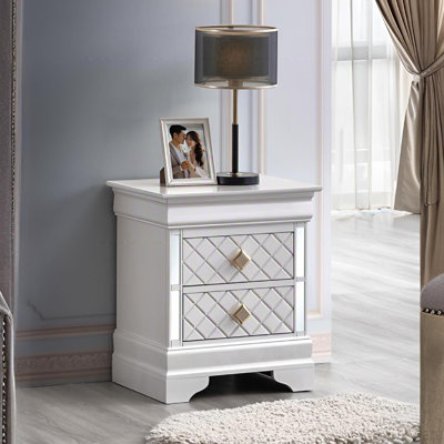 Table de chevet Verona G6735-N blanc perle
