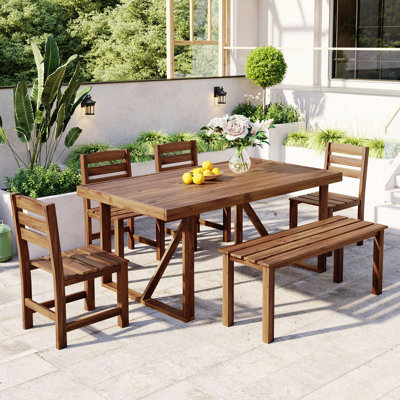 Ensemble de table et chaises d'extérieur en bois d'acacia de haute qualité, convenant au patio, au balcon et à la cour