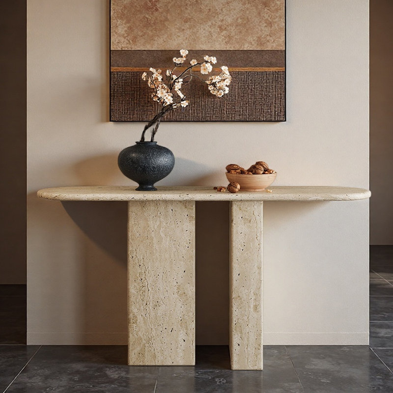 Table d'entrée Wabi-Sabi, H 33,5 po x l 63 po x P 13,8 po