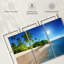 Ensoleillé, ensemble de 3 pièces d'art mural sur toile Sunny Caribbean Beach-1785920510
