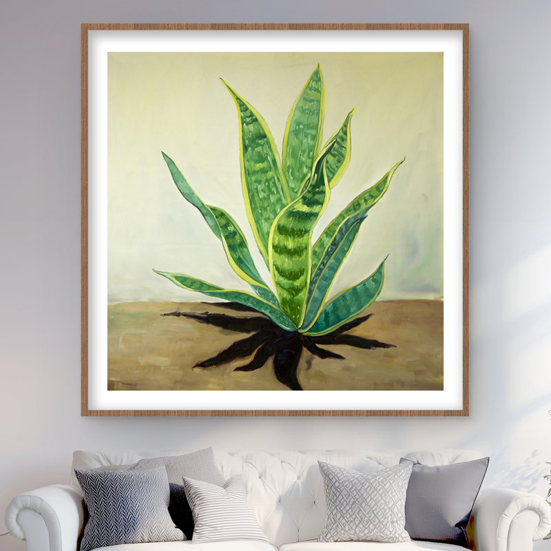 Reproduction en langue de plante succulente de la belle-mère | Décoration intérieure, H 48 po x l 48 po, Brun