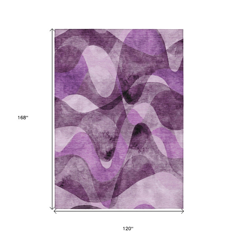 Tapis extérieur lavable antidérapant 10 pi x 14 pi mauve