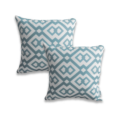 Printed Outdoor On White Base Pattern Pillows Geometric Outdoor Reversible Throw Pillow
