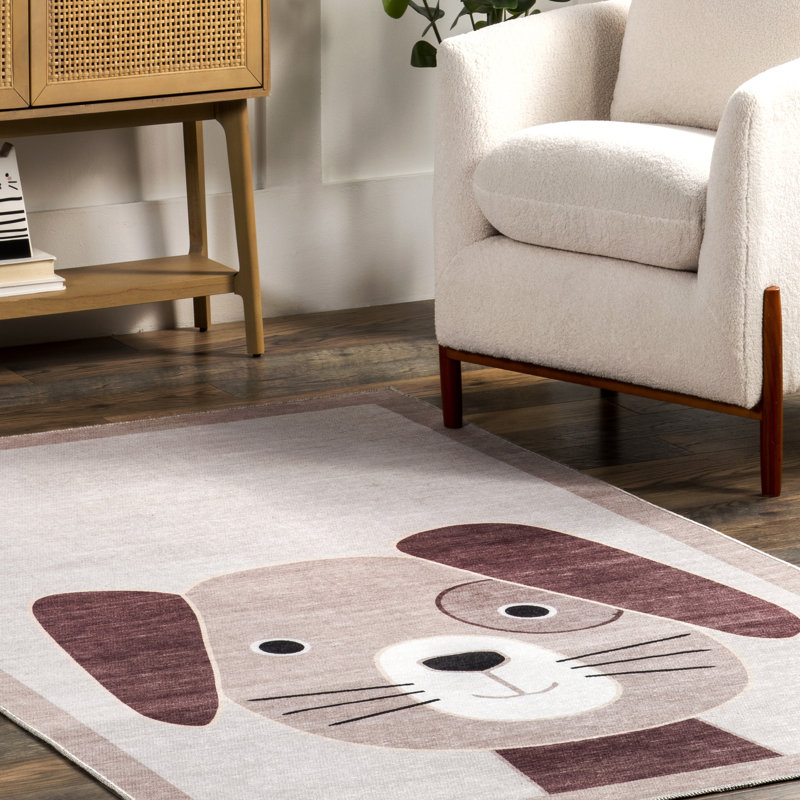 Tapis lavable à la machine Rizzo SpinClean Puppy Kids, Rectangle 3 pi x 5 pi