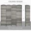 4 Panel Room Divider, 6' Tall Folding Privacy Screen, Hand-Woven Freestanding Wood Partition For Home Office, Bedroom, Mixed Grey