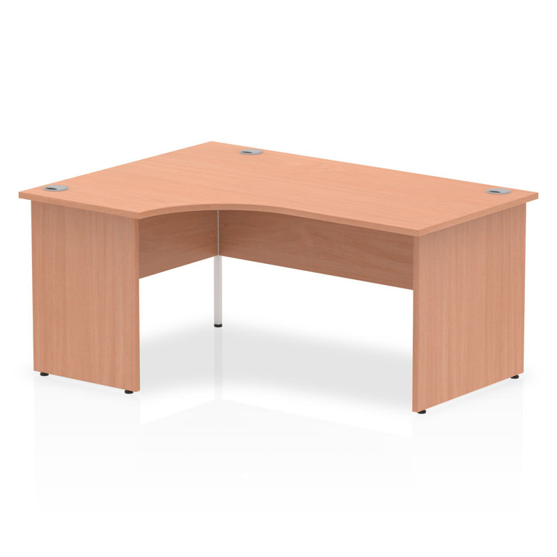 Impulse L-Shaped Computer Desk, Left Hand Facing, Beech/Beech