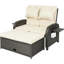 Lit de jour d'extérieur en osier, canapé convertible inclinable 3 en 1, lit de jour en rotin-992447325