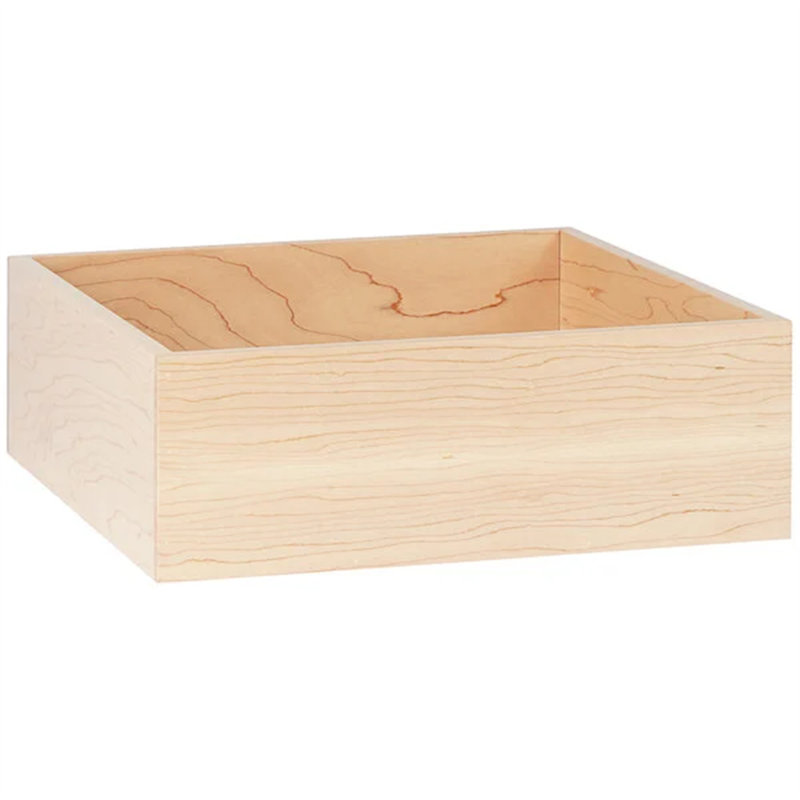 Phillip Blonde Maple Wood Merchandiser Box 0ADA764B54C943B1AC721FE6A473248E, 3.8" H x 11.4" W x 11.4" D, Beige