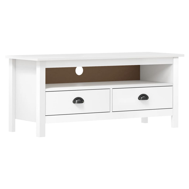 Latique Solid Wood TV Stand, White