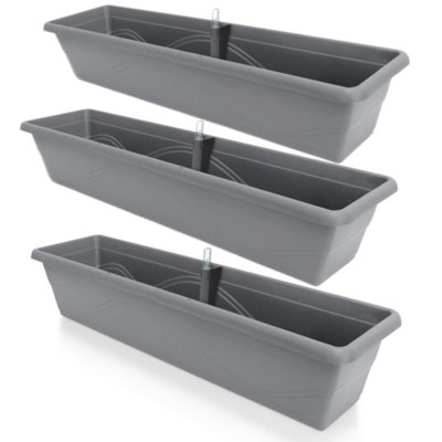 Aashma Self-watering Planters, Troughs, Flower Pots for Balcony Rails