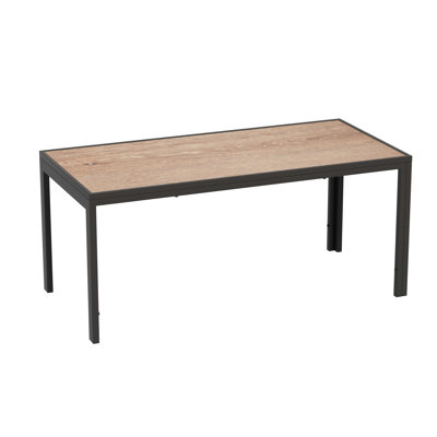 Rectangle Patio Coffee Table with Powder Coating Frame for Outdoor