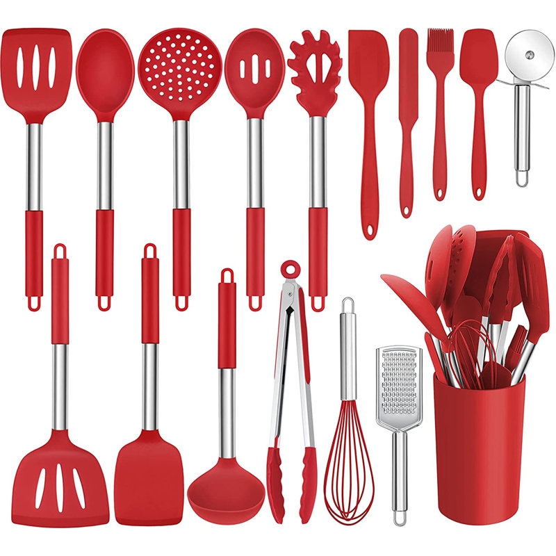 17-Piece Utensils Set in Red 17-Piece Utensils Set in Red