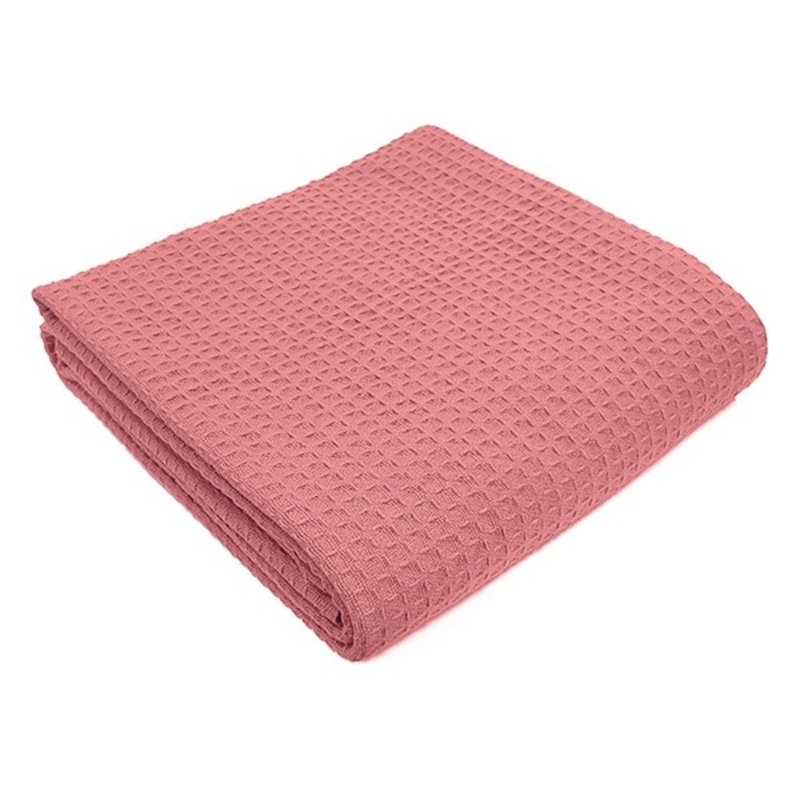Couverture en coton ISC Rifz, Simple, Rose