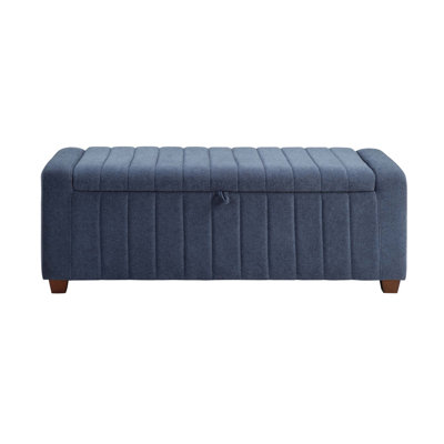 Piedmont 50" Modern & Contemporary Boucle Storage Bench with Integrated Interior Storage, Stylish Solid Wood Legs