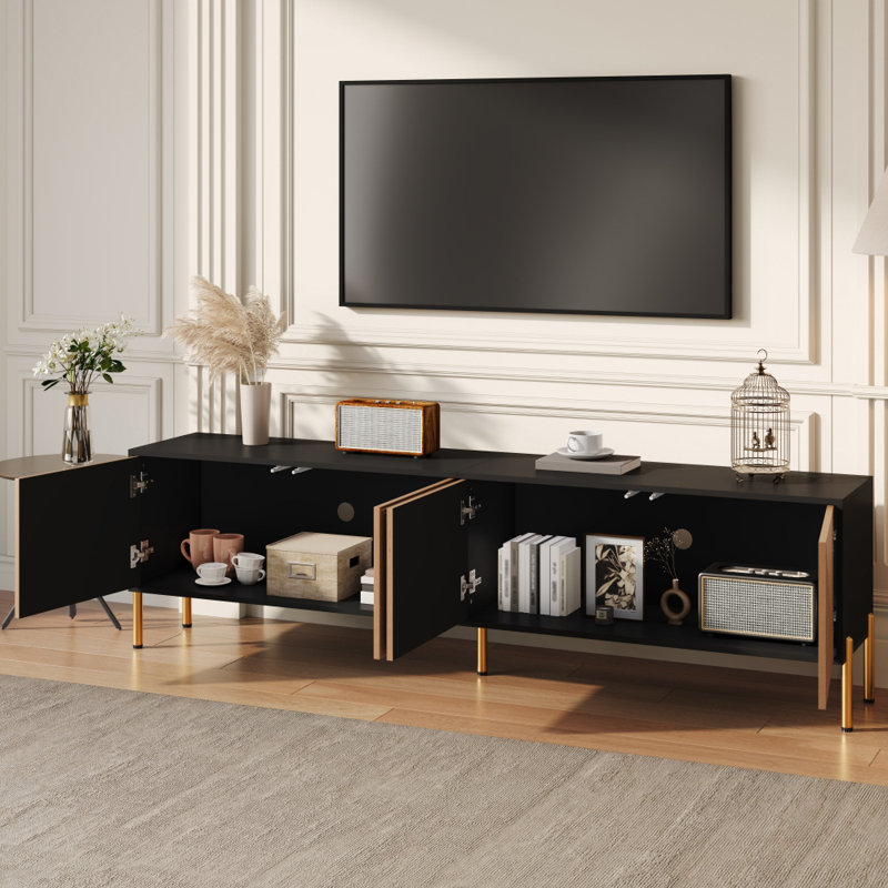 Unfinished TV Stand for TVs up to 77" with Fireplace Included