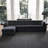 145.7” Upholstered L Shape Sofa Corduroy Sectional Couch-1216602749