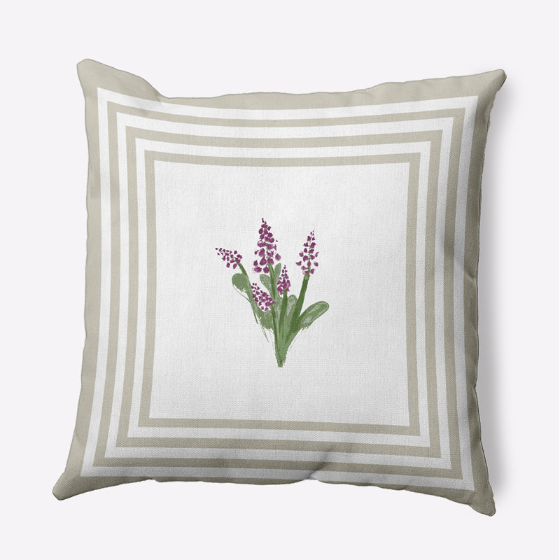 Coussin décoratif en polyester floral, H 18 po x l 18 po, Carré