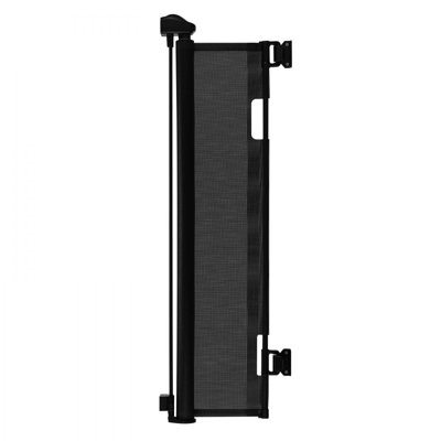 Barrière rétractable pour bébé, extensible jusqu'à 72,8 po de largeur, 38,5 po de hauteur, avec serrure de sécurité, facile à utiliser, traversante sans trébuchement, barrière pour chien en escalier, couloir, intérieur / extérieur, noir