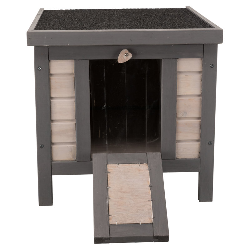 Trixie Natura, abri pour chat 16,5 po x 20 po x 17 po pour saisons froides, maison surélevée pour chat, gris
