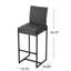 Extérieur transitionnel pour 2 personnes - brun foncé / gris, cadre en fer noir, P 19,84 po x l 16,39 po x H 42,99 po, style 2 pièces, pour un temps doux, siège confortable, conception élégante pour patio-356556868