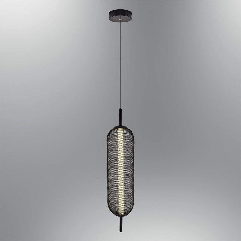 Modern Black Chandelier with Metal Body, 4.3 inches Diameter x 4.7 inches Height | 1x 8W LED Socket, 3000K Warm Light, 800 Lm | Stylish Acrylic Cap, Perfect for Dining Room & Living Space Lighting