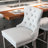 Contemporary Velvet Upholstered Barstools With Button Tufted Decoration And Wooden Legs, And Chrome Nailhead Trim, Leisure Style Bar Chairs,Bar Stools, Set Of 2 (Beige),SW2002BG(Dining Set)
