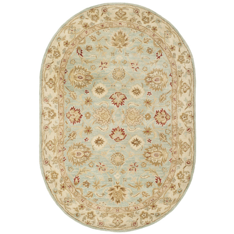 Samuel Oriental Handmade Tufted Wool Gray Blue/Beige Area Rug