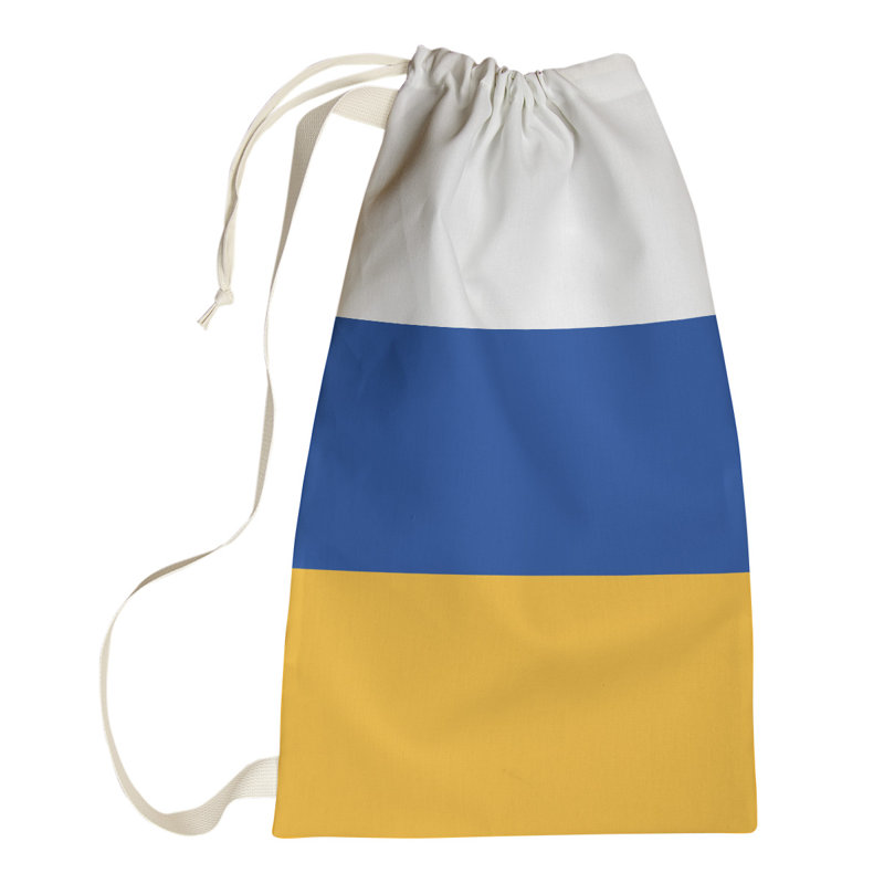 Fabric Laundry Bag with Handles, Small (29" H x 18" W x 1.5" D), Pittsburgh White/Blue/Gold