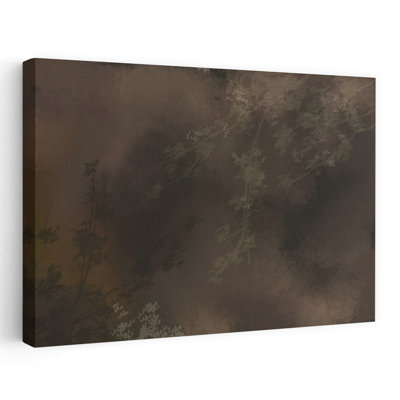 Moody brun foncé, paysage rustique abstrait contemporain, paysage délicat de forêt, reproduction d'art mural