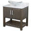 Ensemble de meuble-lavabo simple 36 po avec plateau en marbre-83626864
