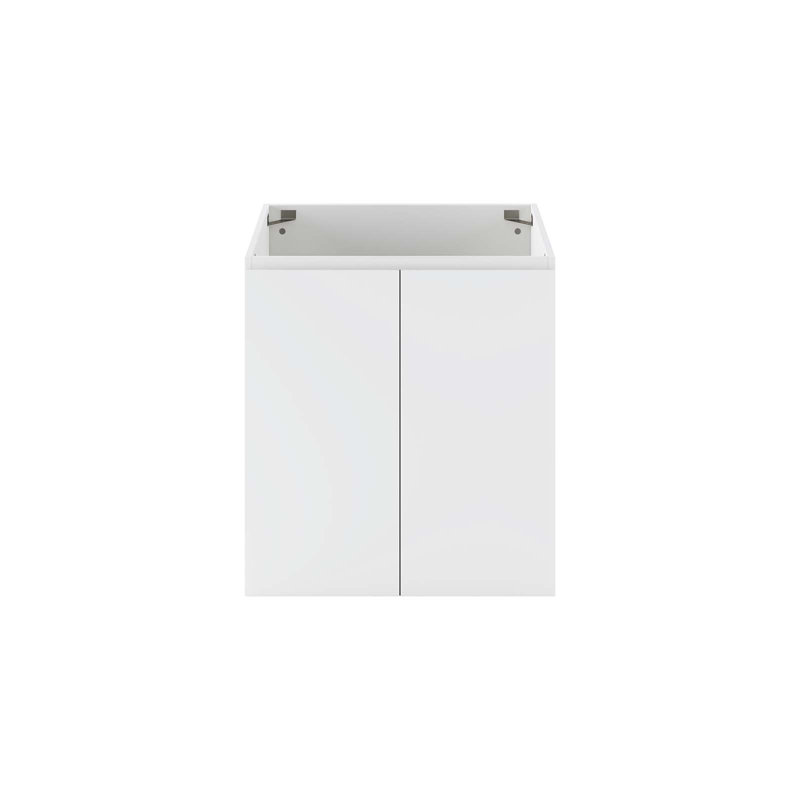 Base de meuble-lavabo simple 23 po mural seulement, Blanc, Blanc