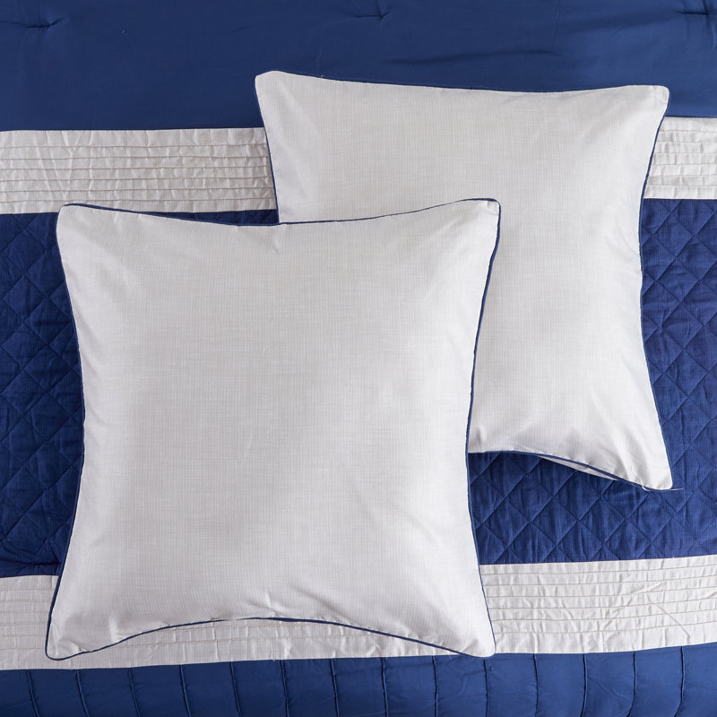  Ensemble d'édredon en microfibre bleu 8 pièces, Grand édredon et 8 pièces supplémentaires