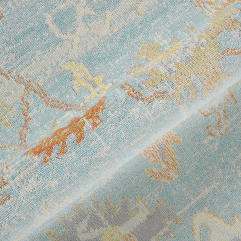 Bordered Floral Durable Performance Indoor/Outdoor Area Rug, Rectangle 2' x 3'v