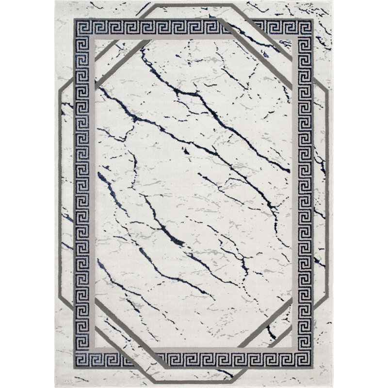 Monaco Series Abrstract Black/Gray/Ivory/Beige Area Rug, Rectangle 5'3" x 7'3"