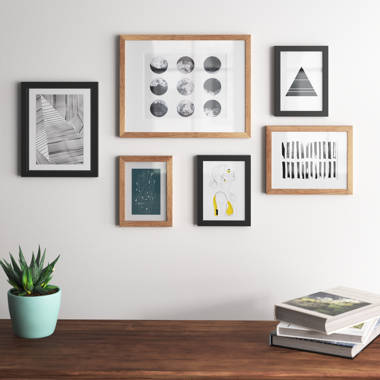 Kinchen 6 Piece Matte Gallery Wall Frame Set Three Posts Color: Black