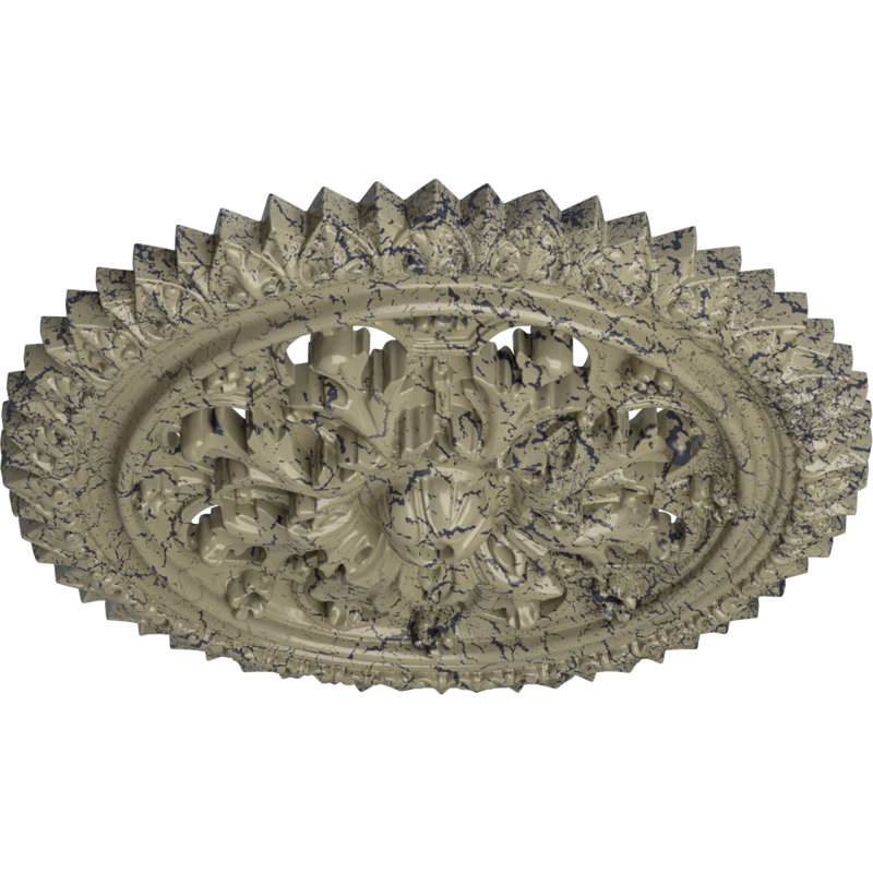 Médaillon de plafond de 21 21 pi 8 po x P 2 1/2 po York (convient aux auvents jusqu'à 3 5/8 po), Pierre de château craquelé