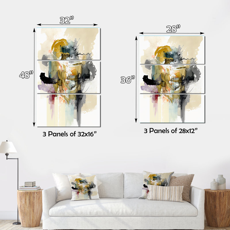 Alizarin, commande sur toile, 3 pièces, H 36 po x l 28 po x P 1 po