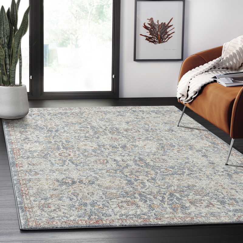 Gerzon Floral Indoor Rug, Rectangle 6' x 9'