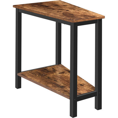 Industrial Wedge End Table With Storage For Small Space by 17 Stories